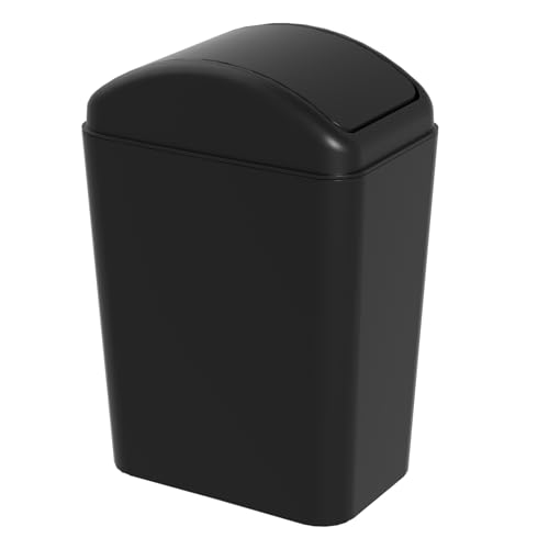 Caneca de basura plástica negra rectangular de 4.5 gal