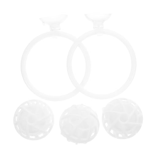 Milisten 1 セット ベタトレーニングリング 効率的なシール ブラケットチューブポスター 花びらの前菜 ベタフィッシュフィットネスリング ベタフィッシュエクササイズアリーナ 白い