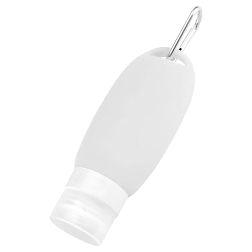 Botella de viaje de silicona, a prueba de fugas, tubo exprimible, contenedor portátil recargable para comida de perros, clip de mosquetón seguro para un fácil transporte en paseos, viajes y aventuras