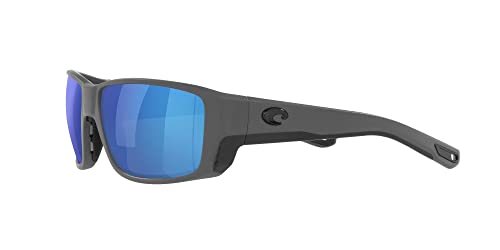 Image of Costa Man Sunglasses Matte Black Frame, Blue Mirror Lenses, 60MM