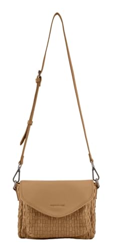 Crossbag FREDsBRUDER Natural Flow de piel caramel con solapa elegante