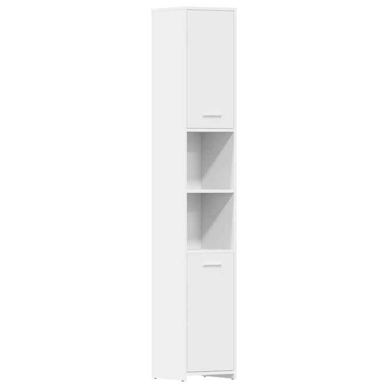 Eleganz Armario de baño blanco 30 x 30 x 183,5 cm de material de madera – Moderno armario de baño con espacio de almacenamiento para baños pequeños – ahorra espacio y duradero