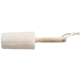 Spazzola da bagno con manico in legno di luffa naturale per esfoliazione delicata e circolazione sanguigna, 21,5 cm