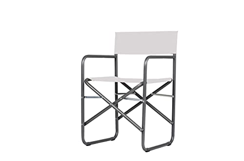 fiam REGISTA - SEDIA DA REGISTA IN ACCIAIO DA ESTERNO TEXFIL BIANCO/GRIGIO 205TX ANBIGR