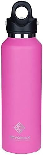 Stainless Steel Vacuum Insulated Water Bottle with Twist-Free Lid, Leak Proof Insulated Flask, Portable Thermo Flask for Kids, 20 Ounce, Pink - Revomax V2