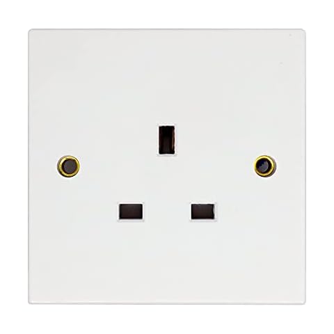 Opus 1 Gang 13 amp Wall Socket Unswitched White Cover