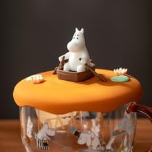 【Movni】フィンランドムーミングラスコーヒーカップ550 ml立体カップカバー付き可愛くて耐熱マグカップクリスマスや子供の日の贈