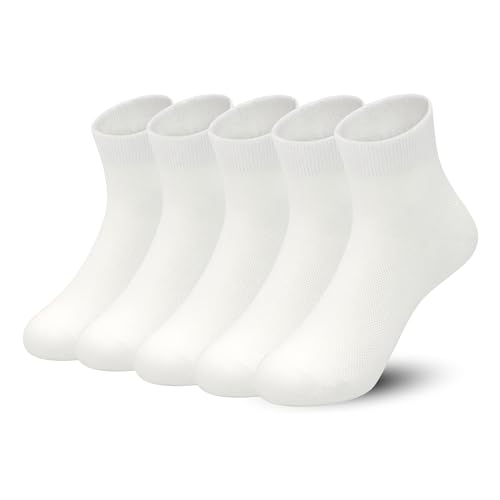 SERISIMPLE Kids Viscose Bamboo Above Ankle Socks Breathable Thin Summer Crew Comfortable Mesh Girls Boys Socks 5 Pairs