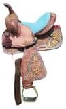 Horse Saddle Leather Western Barrel Racing Handmade Premium Comfort Horse Saddle for Best Riding Trail Equestrian Tooled Carved Size: 10-18 inches Seat Available, UG38