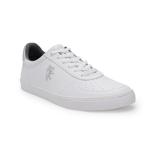 Image of Red Tape Men's Sneakers Off White Pu Round Toe Lace-Up Responsive Sole