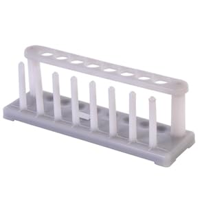 Test Tube Rack, 18mm, PP Plastic, 12 Place, with Drying Pins, White, Karter Scientific 216H1 (Single)