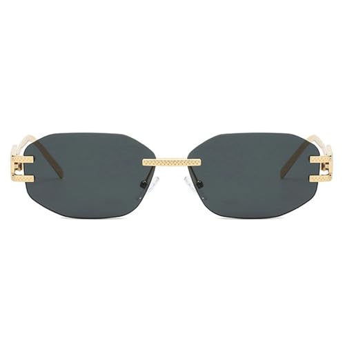 willochra Rimless Metal Round Sunglasses Men Women Retro Polygon Shades Sun Glasses Female Vintage UV400 Eyewear2
