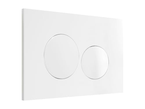 Vente-unique - Plaque de commande pour WC avec double touche - Blanche - OPULUS