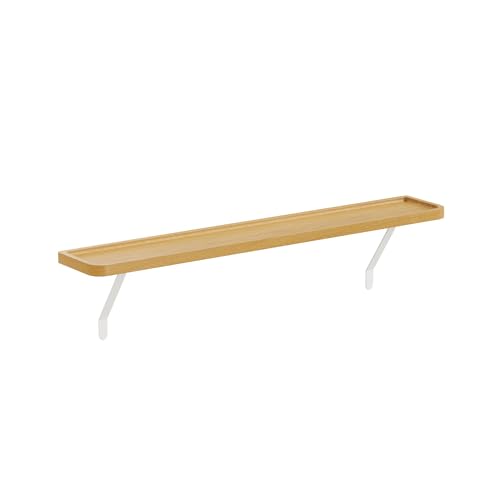 Loch & Skye Loby Curved Radiator Shelf with Foil Insulation - MDF Wooden Floating Radiator Shelf No Drilling with Brackets - No-Drill Over Radiator Shelves for Heat Circulation (Natural 40cm)