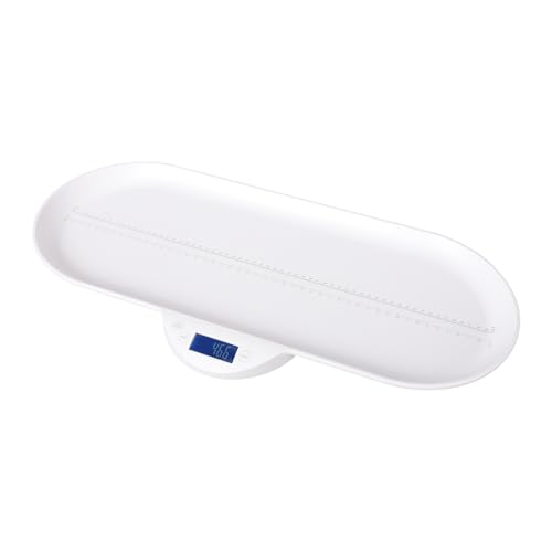30 KG Elektronische Babywaage aus HIPS Umweltfreundliches Material, Weiß Digitale Haustierwaage mit LCD-Bildschirm, 65.5x32x4.5 cm Multifunktionale Waage für Neugeborene Baby, Kleintiere geeignet
