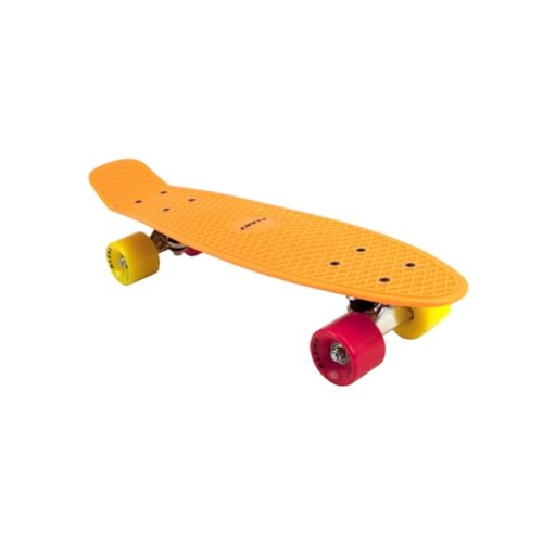 Sports Kinder Skateboard Funboard Neon Orange Bunte Räder Größe 55cm ABEC 7 Kugellager