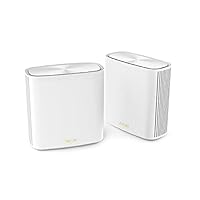 ASUS ZenWiFi XD6 Whole Home Mesh WiFi 6 System (2 Pack White): Coverage up to 500m2 (4+ Rooms), Easy Setup, Free Lifetime Network Security and Parental Controls (ZenWiFi XD6 2pk-W)