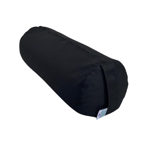 Yoga Bolster Filled with Organic Buckwheat Hulls (Midnight Black)