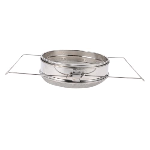 FUNNETOYU Colador de Miel de Acero Inoxidable Doble Capa Filtro Resistente para Apicultura Reutilizable y Fácil de Limpiar Herramienta Profesional para Filtrar Cera y Miel Cruda Pura