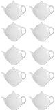 Yixin Home Store White Ceramic Tea Bag Plate, Ten Pieces of Tea Bag Coaster, Classic Teaspoon Rest pad