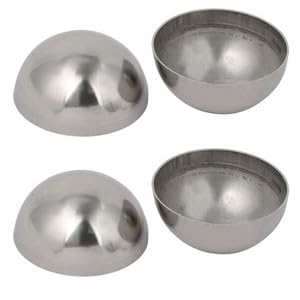 #US 4pcs 304 Stainless Steel Hollow Half Round Railing Ball 63mm OD 1mm Thickness