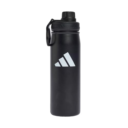 adidas Unisex adulto Metal Screw Top 0.6 Liter Bottle, black/black, One size