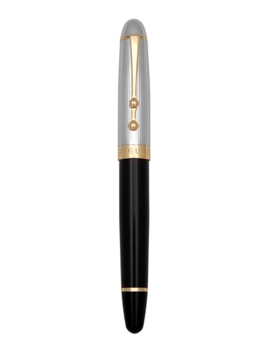 Piguet Genève – Luxury and Ergonomic Fountain & Rollerball Pen – Sigma Series – Medium Nib, Gold Trim, Blue Ink – Gift B - Additional View