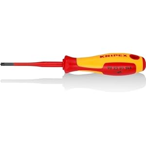 knipex tournevis (slim) plusminus pozidriv® brunie, poignée isolante bi matière, certifiée vde 187 mm 98 25 01 sls
