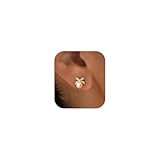 PRTGL Gold Earrings: 14ct Gold Plated Dainty Cute Shiny Zircon Bow Pearl Drop Stud Earrings for Women