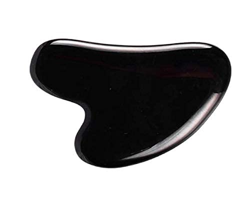 ACM GUA SHA FACIAL TOOL stone GUA SHA SCAPING MASSAGE TOOL FOR FACIAL GLOW REMOVE TOXINS (BLACK)