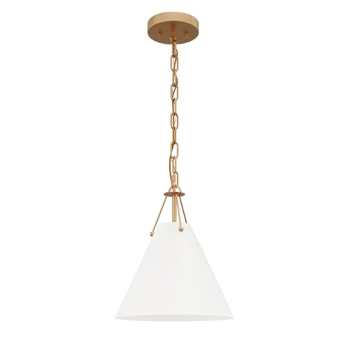 Aiwen Modern 1-Light Kitchen Island Pendant Light Fixture, 13.8 Inch White Pendant Lights With Cone Shape, Farmhouse Vintage Hanging Ceiling Light For Dining Room Bar Foyer thumb #5