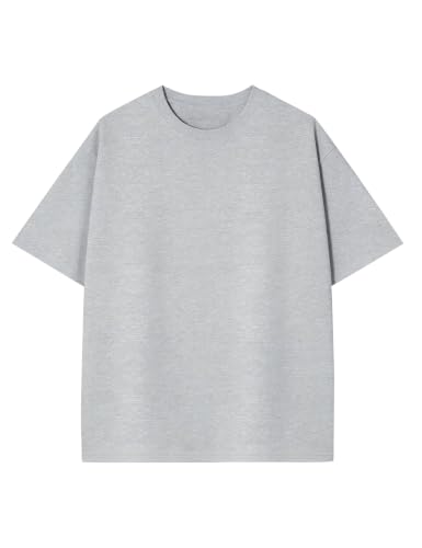 Image of Ogfao Mens Oversized T-Shirts Heavyweight Unisex Cotton T Shirts Baggy Loose Fit Basic Tees Plain Tshirts