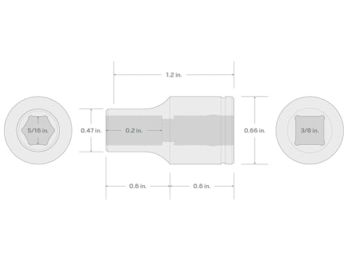 Image of TEKTON 3 /8 Inch Drive x 5 /16 Inch Shallow 6-Point Socket | SHD12008