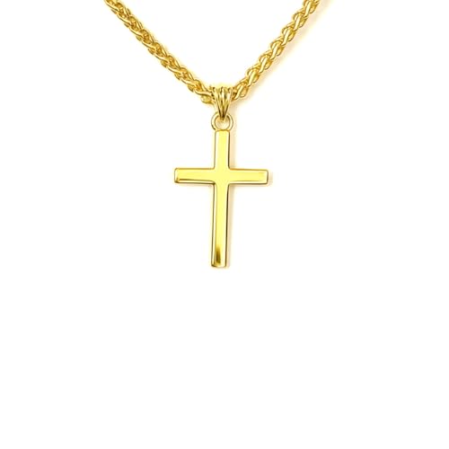 INCREDIBLE CHIC COLLECTIONS 14K Solid Gold Small Cross Pendant with