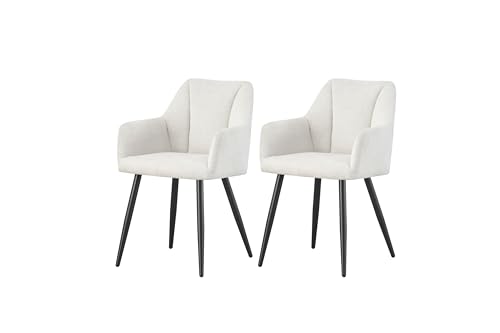 Homes & Jones Lot de 2 chaises Barcelona Couleur crème - Confortable - qualité supérieure LxHxP : 55 x 82 x 62 cm