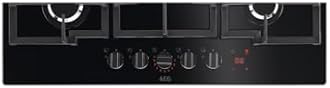 AEG 8000 Series 74cm 5 Burner Gas-on-Glass Hob with Hob2Hood - Black