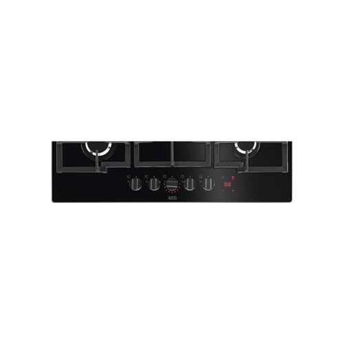 AEG 8000 Series 74cm 5 Burner Gas-on-Glass Hob with Hob2Hood - Black