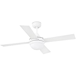 Ventilador Faro Mini Mallorca Blanco Faro Barcelona 33698 - MINI ICARIA Ventilador de techo con luz ø107 Blanco 2xe14 20w 4 Palas