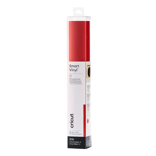 Cricut Smart Vinyl Permanent Shimmer Red rouleau de vinyle premium à paillettes 33cm