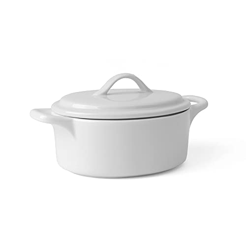 Holst Porcelaine COC 202 Cocotte/kokotte/Marmite avec Couvercle 0,65 l Blanc 15,5 x 13,5 x 9,5 cm