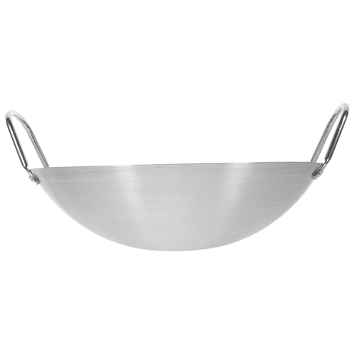 Wok de acero inoxidable Zerodeko, sartén antiadherente grande