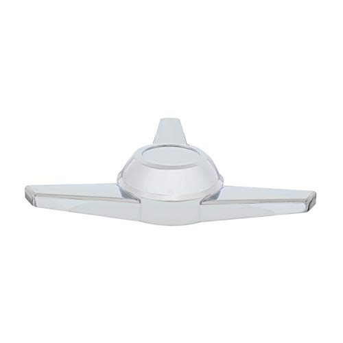 United Pacific Chrome Front Axle Cover Hub Cap With 3 Extra Large Bar Straight Spinner #TOP2