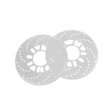 A ABSOPRO 2 Pcs Aluminum Alloy Disc Brake Rotor Cover Silver Tone for Truck Car Vehicle Item Replacement