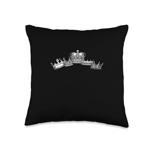 Grey Color Crown-x5 Grey Graphic Throw Pillow