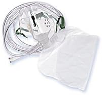 ^Adult Disposable Oxygen Masks - High Concentration Mask, Reservoir Bag, 7' Tubing - Case of 50