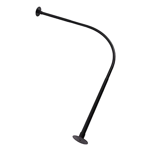Shower Curtain Rail L Shape No Drilling Shower Rail Corner Bathtub Stainless Steel Telescopic Rod with Shower Curtain Rings for Wardrobe Bathroom Changing Room Corner Shower Rod