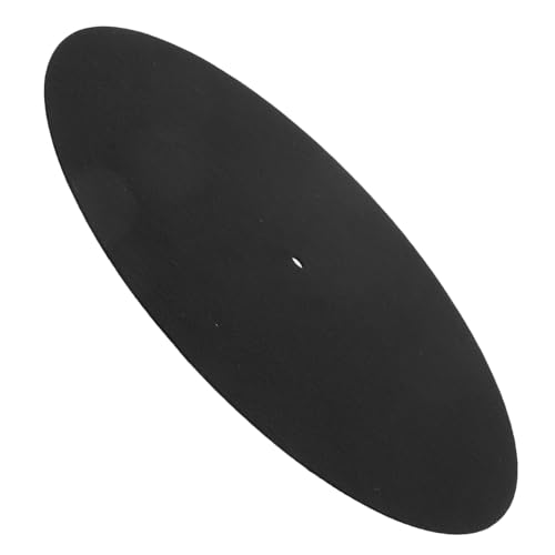 Toddmomy Vinyl Record Player Mat Wool Slip Mat Anti-slip Static- Record Pad for Turntable Sleek Black for Players