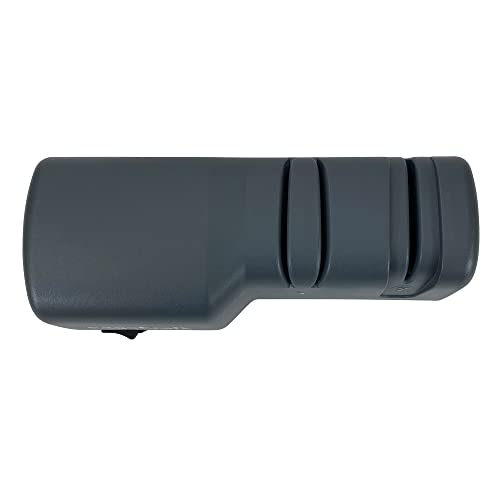 Edgecraft E20 Hybrid Knife Sharpeners uses Diamond Abrasives and Combines Electric and Manual Sharpening for 20-Degree Straight and Serrated Knives, 2-Stage, Gray