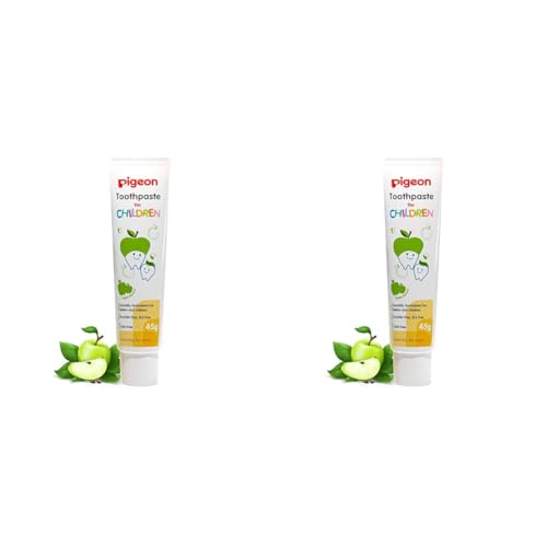 Image of Pigeon Apple Toothpaste, For babies and Children,Fluroide -free,SLS free,Color free,Paraben Free, PH friendly,45 g (Pack of 2)
