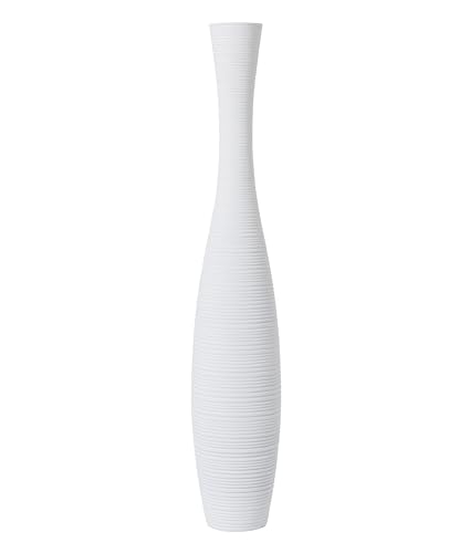 Image of Leewadee Decorative Tall Floor Vase for Living Room Decor, 26 inches, White, Resin